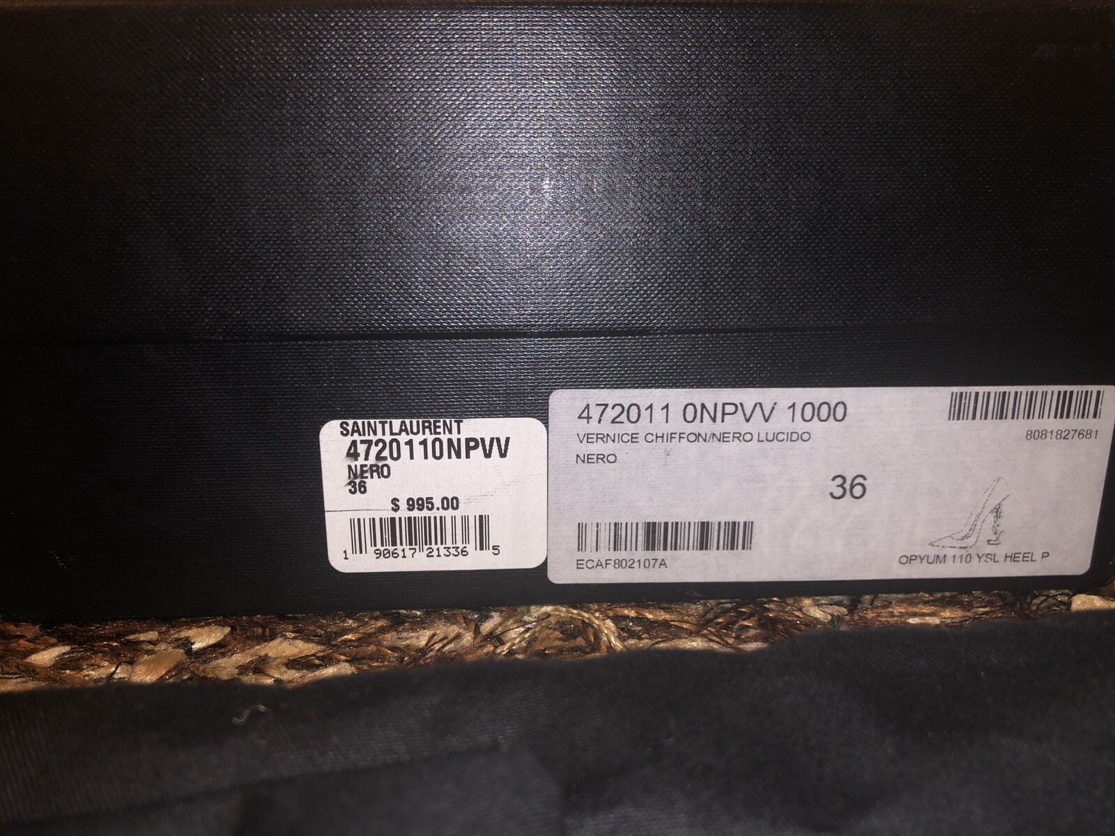 SAINT LAURENT OpYum Patent décolleté tacco YSL 110 mm