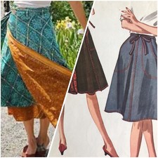 1962 Wrap Around Skirt McCall's Sewing Pattern Reversible Flared Sz Sm 10-12
