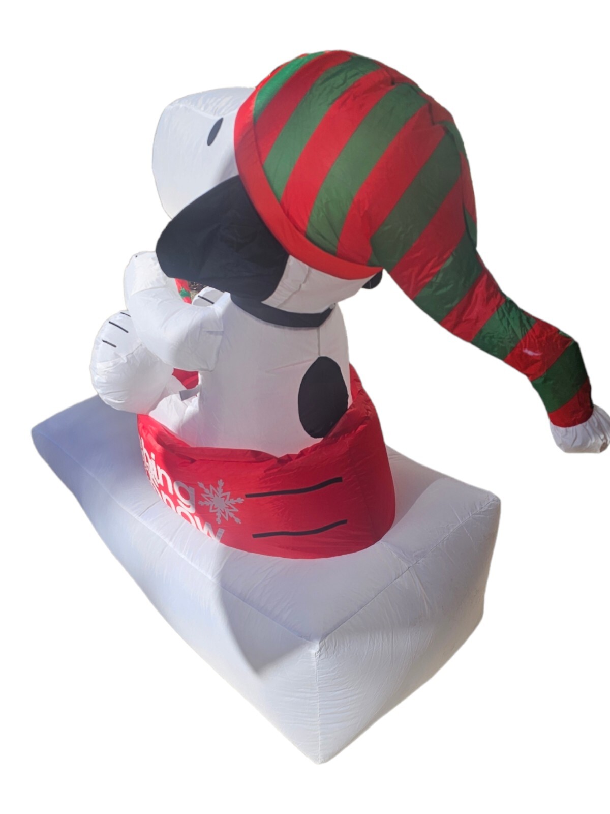 Gemmy Peanuts Snoopy Woodstock Riding in Sled Holiday InflatableAirlown