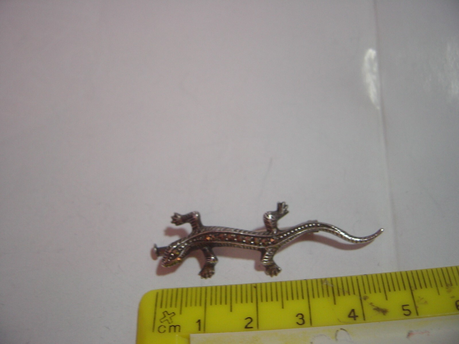 RARE-Beautiful Victorian Solid Silver sparkly liz… - image 4