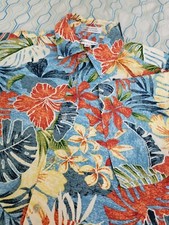 Vintage 80s 90s Pierre Cardin Hawaiian Shirt Button Up Flower Leaf Camp Medium