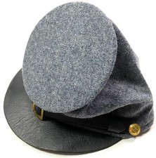 CIVIL WAR CS CSA CONFEDERATE GREY WOOL ENLISTED KEPI FORAGE CAP HAT-MEDIUM