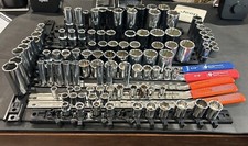 HUSKY USA SOCKETS 1/2 3/8 1/4 DRIVE 123 PIECE...