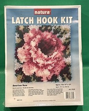 Natura Latch Hook Kit "American Rose" Art P530 - 12"x12"New SEALED Vtg Caron USA