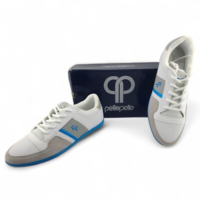 Mens Pelle Pelle Turquoise White Shoes New With Box Sz 12 #pp457-025 White Blue