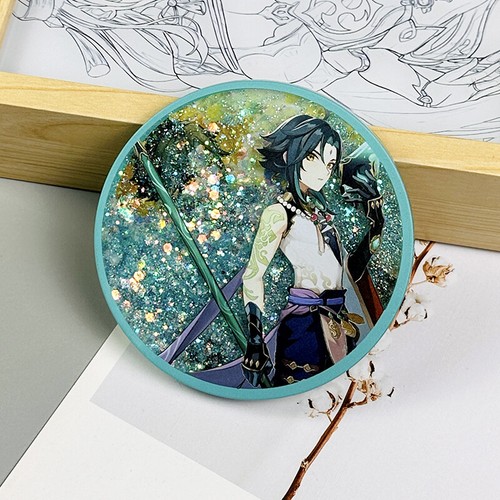 Genshin Impact Series Decorate Acrylic Quicksand Coaster Insulation Cosplay Gift - Picture 23 of 23