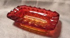 Gorgeous Vintage Amberina Rectangular Ashtray, Button & Daisy Pattern — photo 2