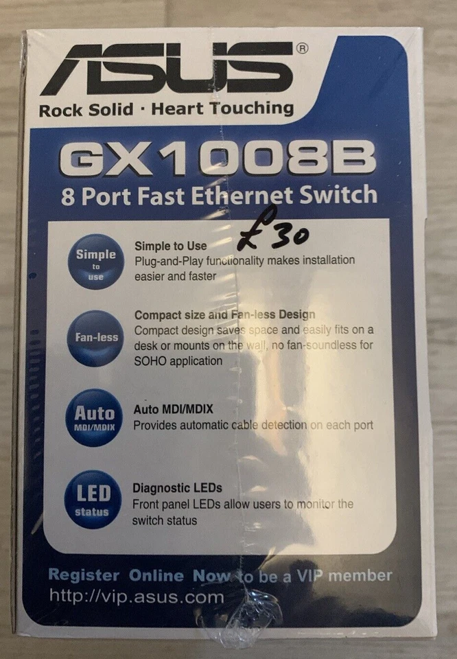 BRAND NEW SEALED ASUS GX1008B 8 Port Fast Ethernet Switch - Image 4 of 4