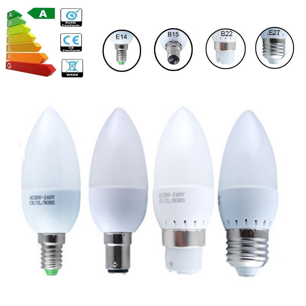 3W 5W LED Candle Light Bulbs Small Screw E14 E27 B15 B22 Bulb