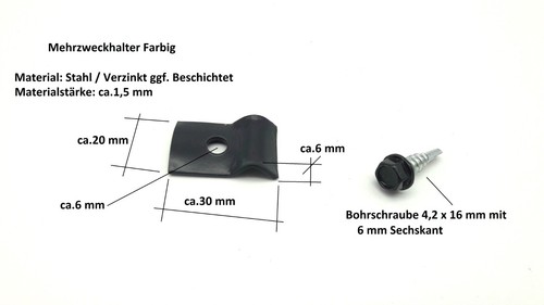Zaun Befestigung Maschendraht Doppelstabmattenzaun Klemme Zubehör +Schraube 10x - Bild 2 von 6