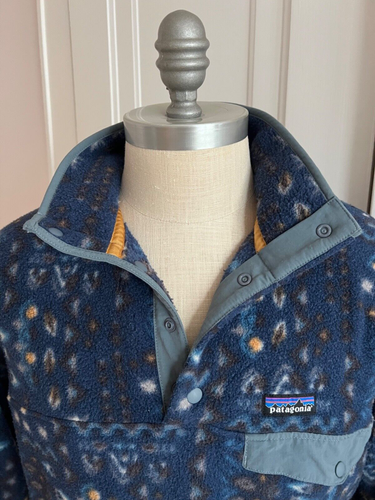 Patagonia Sweater Mens M Blue Synchilla Snap T Pullover Wandering Woods - Picture 6 of 10