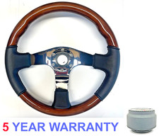 Wood Leather Steering Wheel Boss Kit For Land Rover Defender 48 Spline 90 110