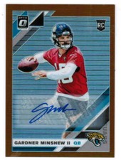 2019 DONRUSS OPTIC GARDNER MINSHEW II #142 ROOKIE AUTOGRAPH AUTO BRONZE JAGUARS