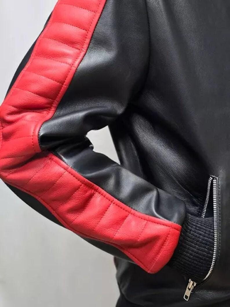 Ryan Gosling The Fall Guy Miami Vice Leather Jacket | Black Leather Jacket Men image 3