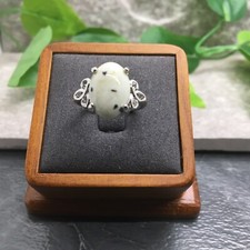 Polished Synthetic Gemstone Silver-Tone Ring Free Ship New Size 9 6958