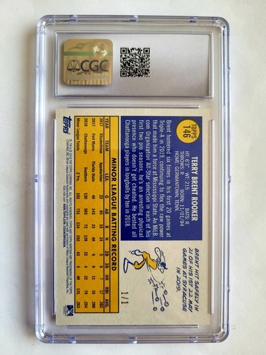 2019 TOPPS HERITAGE RED BRENT ROOKER RC! 1/1! NE ESISTE SOLO UNO! - Foto 3 di 3