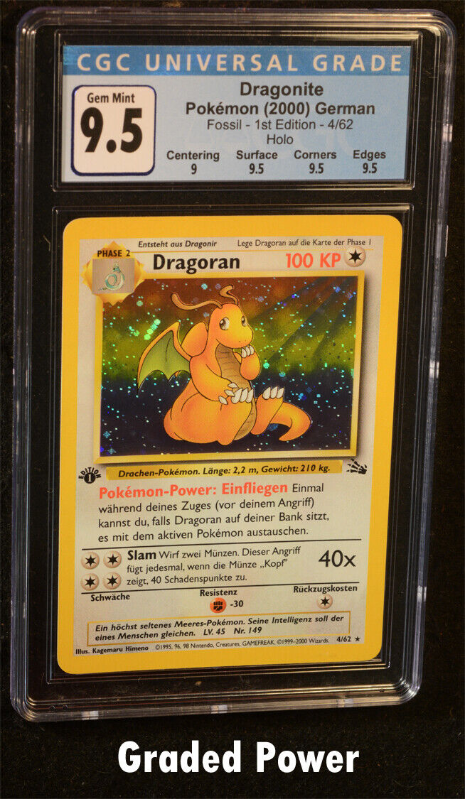 Fossil 1st Edition German Dragonite CGC 9.5 Holo GERMAN (8136) 4/62 Pokemon 