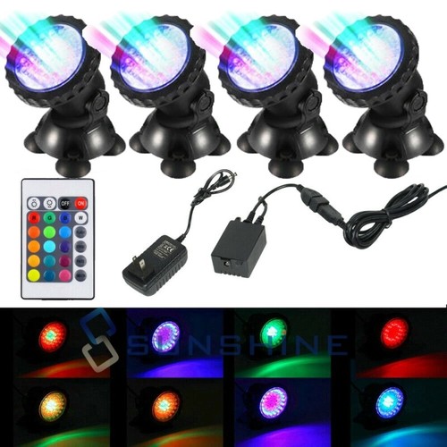 Submersible 36 LED RGB Color Changing Pond Spot Lights Underwater Pool Fountain - Picture 12 of 19