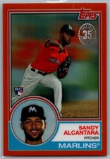 2018 Topps Chrome Silver Pack Orange Refractor /25 Sandy Alcantara #53 Marlins