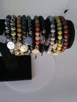 KRISTALL CHAKRA NATÜRLICHER EDELSTEIN UNISEX ARMBÄNDER MIT YOGA CHARM -REIKI HEILUNG