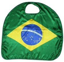 World Cup Soccer National Flag Satin Cape Shawl Unisex Kids Child Costume 3-8y