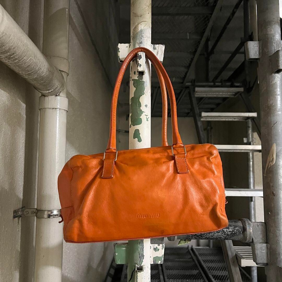 バッグ archive miu miu leather 2way hand bag MIU MIU Archive 2way Handbag Shoulder Bag Leather Orange