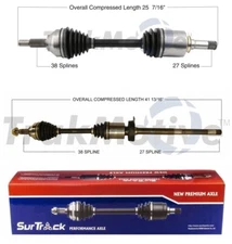 SurTrack Pair Set 2 Front CV Axle Shafts For Ford Taurus SHO 3.5l V6 AWD Turbo