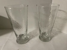 Southern Living at Home Southern Sippers 2 Pcs Hammered Glass Flat Tumblers 22oz