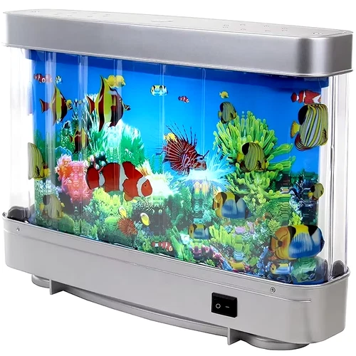 Fake LED Fish Tank Night Light,Mini Aquarium Decorative Lamp with Moving Fish US - Picture 19 of 24