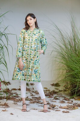Overcoat with Green Tones Kashmiri Embroidery