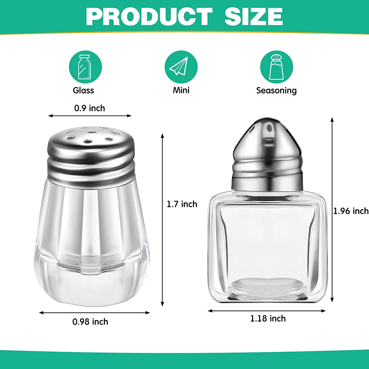 50 Set Mini Salt and Pepper Shakers Small Salt and Pepper Shakers Bulk Clear Ind