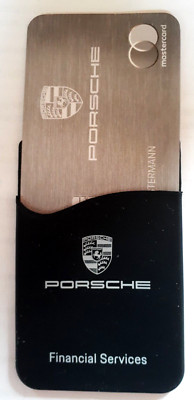 PORSCHE Card Holder, schwarz m.weißem Aufdruck,Gr8,7x5,5cm,selbstklebend,NEU/OVP