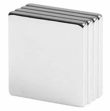 1 x 1 x 1/8 Inch Neodymium Rare Earth Block Magnets N42 (4 Pack)