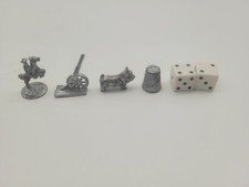 1964 Monopoly Vintage Game Pieces 4 Tokens and Dice.