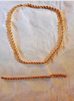 Collier Et Bracelet En Plaqué Or - Set Vintage - Fabriqué En France