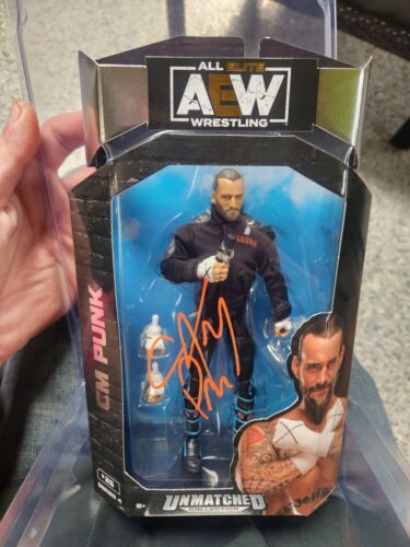 Collection inégalée CM Punk signée AEW série 4 #25 neuf avec protecteur rare - Photo 1/13