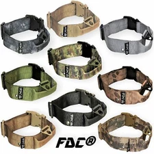 Heavy Duty Tactical Military Dog Collar Handle Medium Large Plastic Buckle M-XXL
