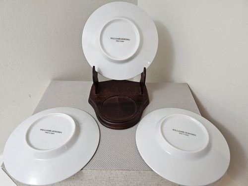 FLAT DEMITASSE ESPRESSO CUP & SAUCER SET OF 8 WHT/PLATINUM RIM WILLIAMS SONOMA - Picture 23 of 24