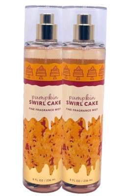 2 BATH & BODY WORKS PUMPKIN SWIRL CAKE FINE FRAGRANCE MIST SPRAY 8 FL OZ NEW