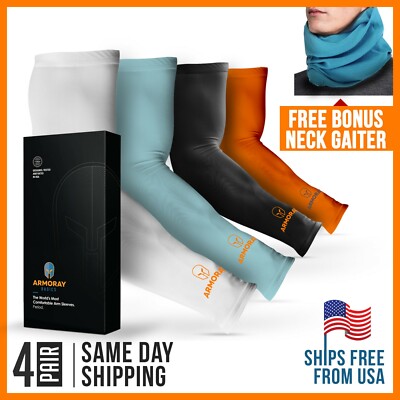 Tattoo Cover Up Arm Sleeves 1 to 5 Pair BLACK for Men Women Compression Sleeve