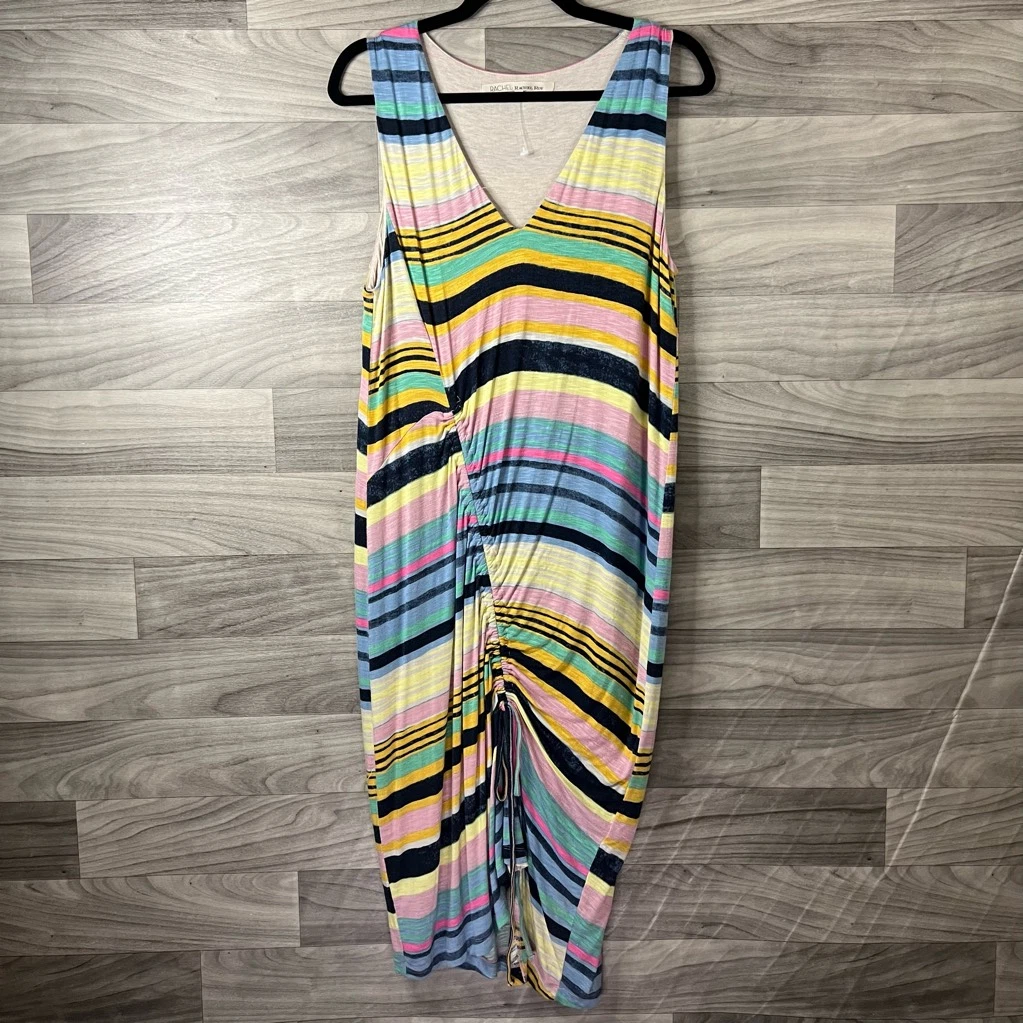 VETEMENTS Abito donna Rachel Roy multicolore a righe con coulisse midi art to wear jersey L