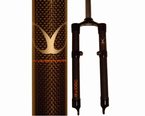 Fourche de vélo de montagne, disque et frein V eXotic léger poids XC carbone rigide 26 pouces 44,5 cm - Photo 1/12