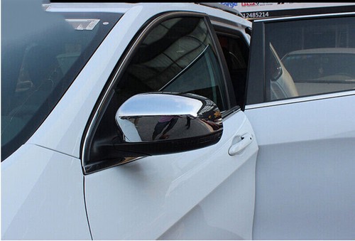 2P For Jeep Cherokee 2014-2021 Chrome Rearview Side Door Mirror Cover Trim Cap - Picture 4 of 5