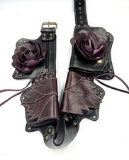 Leather Fanny Pack/ Leather Utility Belt/ Festival Belt/ Rose Belt Bag/ Handmade
