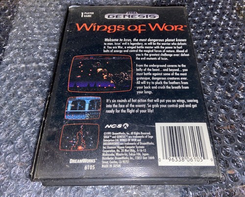 Wings of Wor Sega Genesis 1991 W Box And Manual Video Game Authentic - Picture 7 of 7
