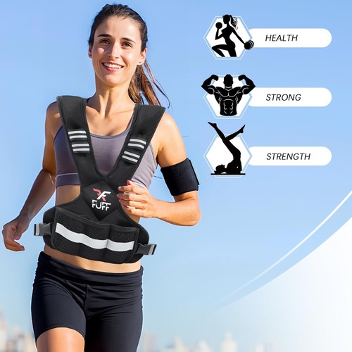 Adjustable Weighted Vest for Women & Men, 4-10lb Vest with 6 Iron Black - Picture 5 of 7