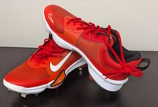 Nike Mens Force Air Zoom Trout 9 Pro Baseball Softball Cleats Sz 8 Red White