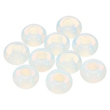 10 Pcs Natural Large Hole Gemstone Beads for DIY Jewelry Craft, White