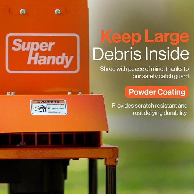 Electric Leaf Mulcher Shredder Steel 15-AMP 120V AC Motor, 11" Cutting Blades