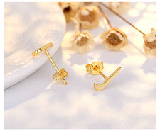 Fashion Lovely Tiny Gold Nike Logo Hook Stud Earrings